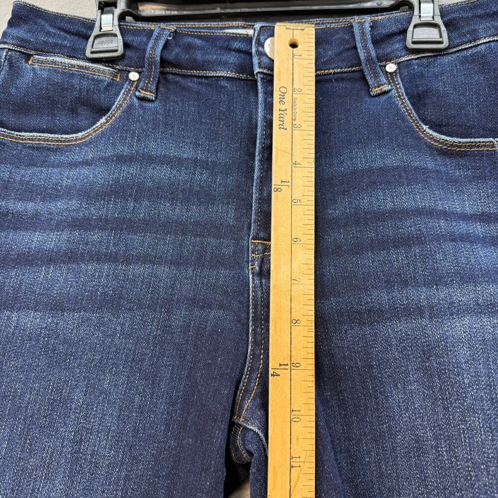 Risen Jeans Women's 9/29 Dark Blue Bootcut Raw Hem High Rise Fit EUC - Picture 12 of 14